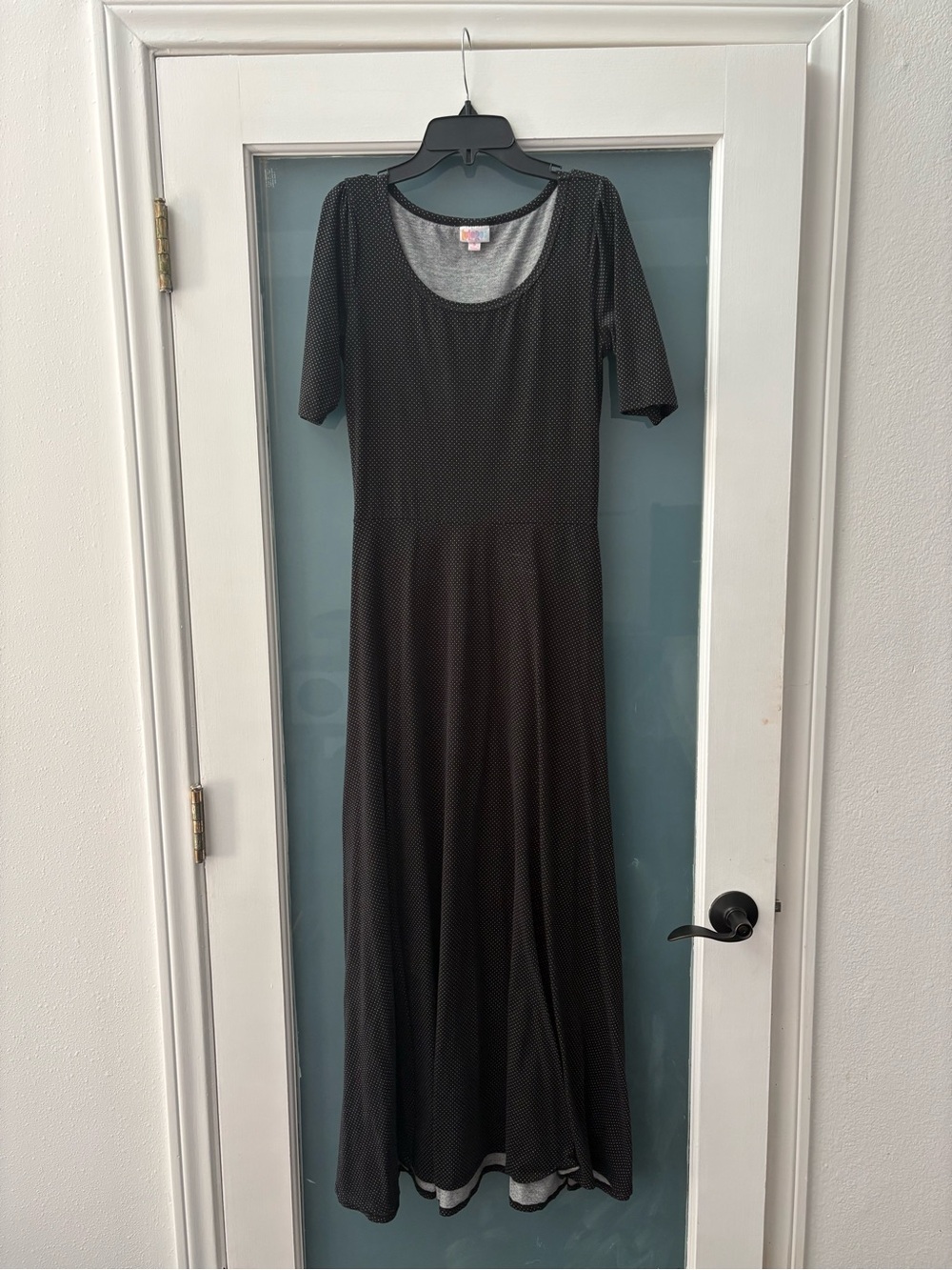 LuLaRoe Black Maxi Dress with Subtle Dot Texture